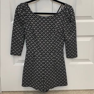 Ark & Co navy and white print romper S